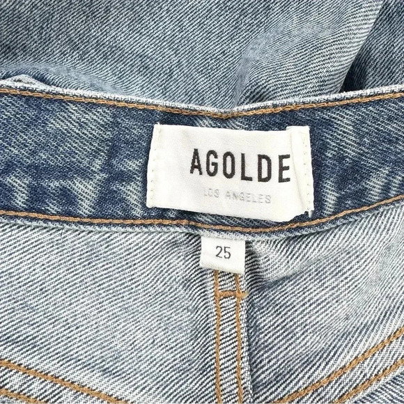 NWT AGOLDE Lana Straight Leg Jeans Denim High Rise Rips in Backdrop - Picture 10 of 16